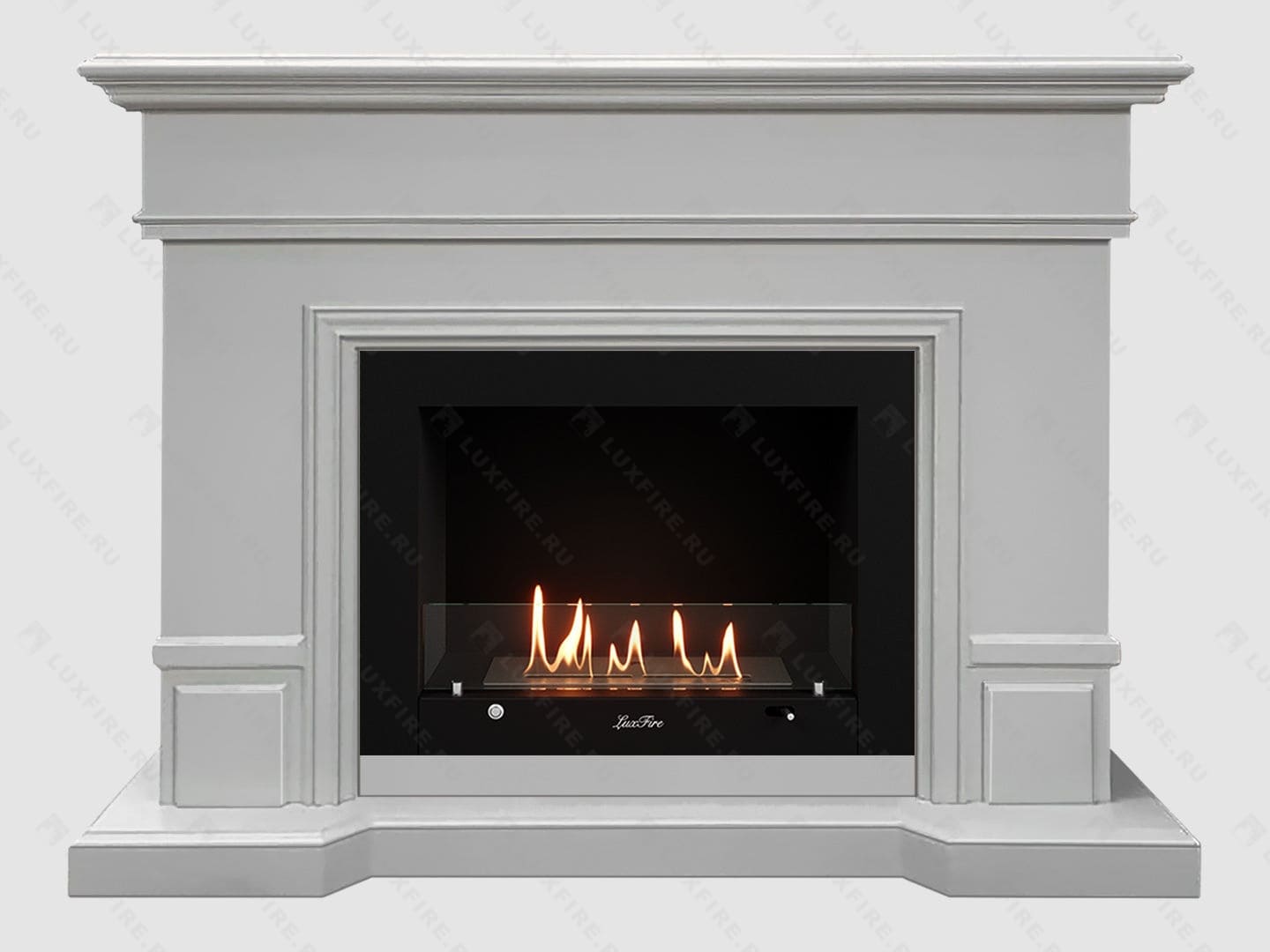 Каминный портал МДФ "Флоренция 1400" с биокамином Lux Fire "Фаер Бокс 3 - 30" (бежевый) по цене 107 600 руб.