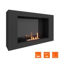 Биокамин SteelHeat WALL LONG 900 LITE черный, стемалит