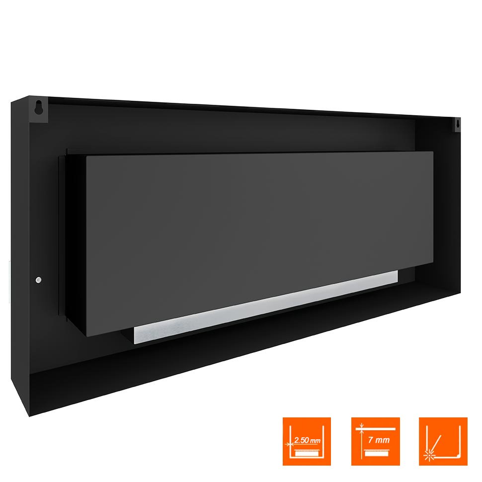 Биокамин SteelHeat WALL GRAND 1500 черный по цене 57 960 руб.