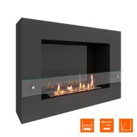 Биокамин SteelHeat WALL GRAND 900 черный, стекло, стемалит