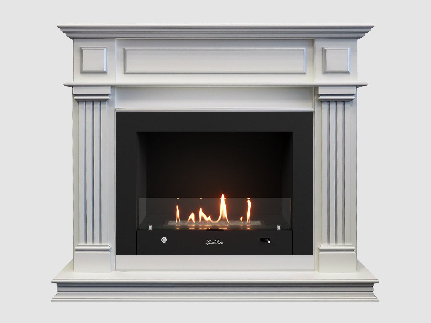 Каминный портал МДФ "Амелия 1050" с биокамином Lux Fire "Фаер Бокс 4 - 25.5" (белый) по цене 112 900 руб.