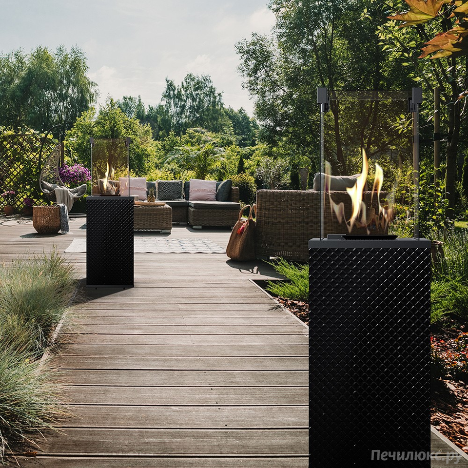 Газовый нагреватель Kratki PATIO Mini/G31/37Mbar/CZ, черное стекло, с пультом ДУ