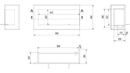 Биокамин Kratki DELTA/P/900 угловая, TUV по цене €818