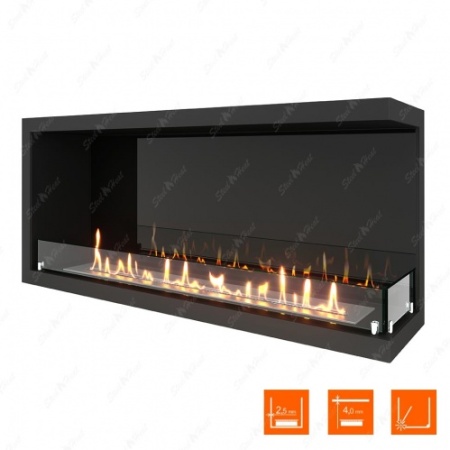 Биокамин угловой SteelHeat Leader 1100 правый стекло + стемалит по цене 53 038 руб.