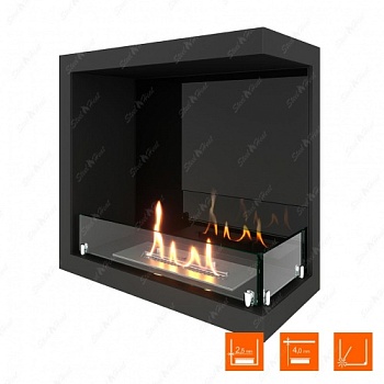 Биокамин угловой SteelHeat Leader 500 правый стекло