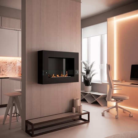 Биокамин SteelHeat WALL GRAND 900 черный, стемалит по цене 43 260 руб.