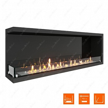 Биокамин угловой SteelHeat Leader 1400 левый стекло + стемалит