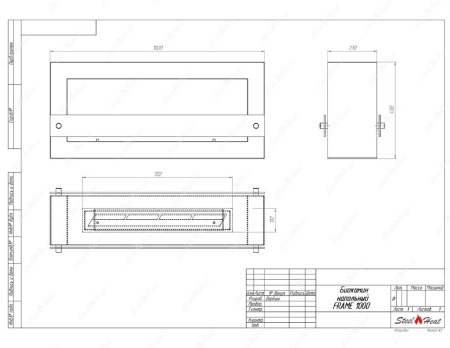 Биокамин SteelHeat WALL FRAME ONE 1000 черный, стекло по цене 59 850 руб.