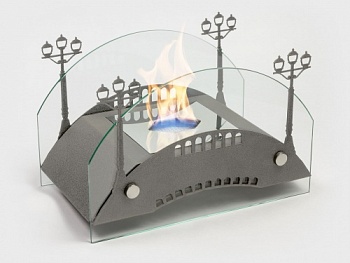 Настольный биокамин Lux Fire "Пушкинский мост" М (серебро) Настольный биокамин Lux Fire "Пушкинский мост" М (серебро)