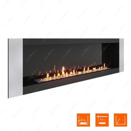 Биокамин SteelHeat LONG-V 1800 стемалит по цене 72 900 руб.