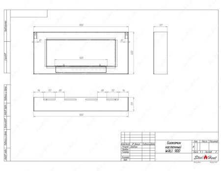 Биокамин SteelHeat WALL 900 стекло по цене 29 900 руб.