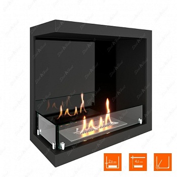 Биокамин угловой SteelHeat Leader 500 левый стекло + стемалит