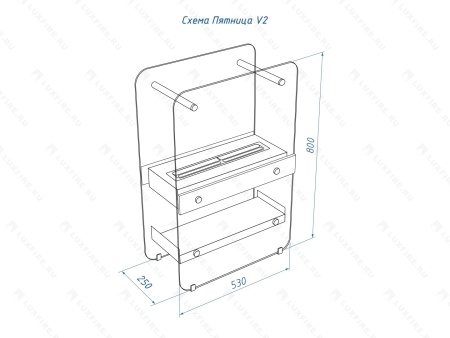 Напольный биокамин Lux Fire "Пятница V2" по цене 59 730 руб.